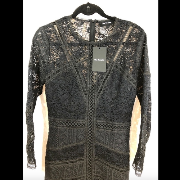 NWT $415 The Kooples Black Lace Dress SZ Medium - Picture 3 of 8